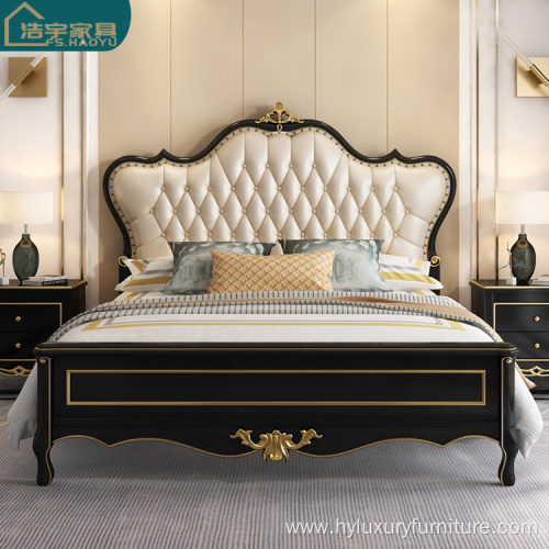 luxury Solid Wooden Bed in Bedroom Furniture